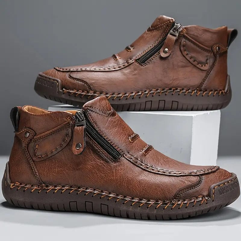 Marlen Ribbed Leather Boots