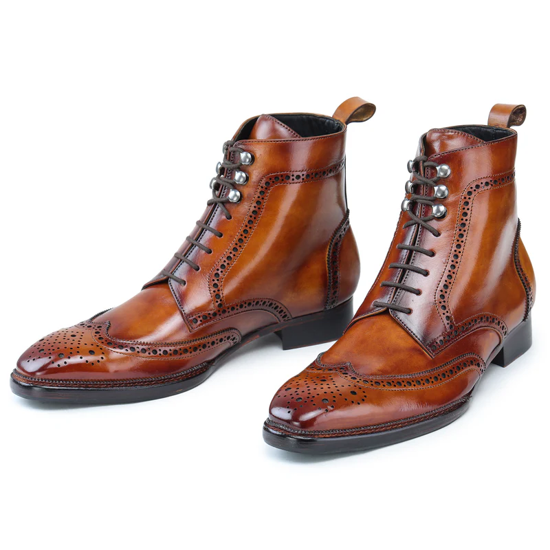 Wingtip Lace Up Boots