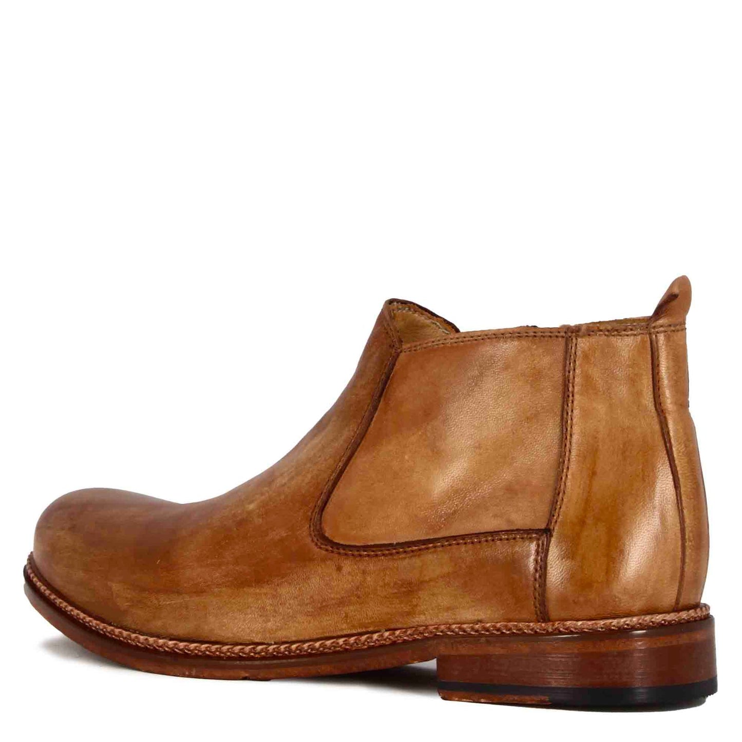 Comfort Step Handmade classic light brown leather men's ankle boots