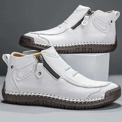 Marlen Ribbed Leather Boots
