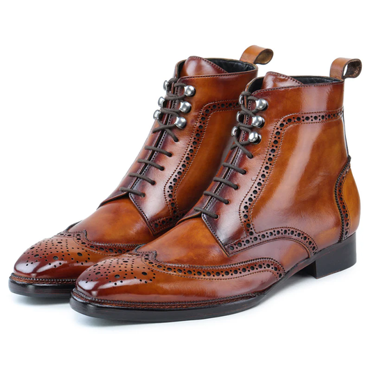 Wingtip Lace Up Boots